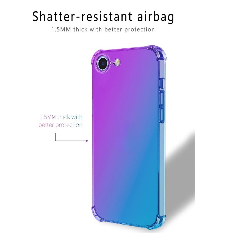 สําหรับ iPhone 17E 16E Rainbow Gradient โปร่งใส TPU สําหรับ iPhone 17E สี่มุมกันกระแทกซิลิโคนนุ่มโทรศัพท์ปกหลัง