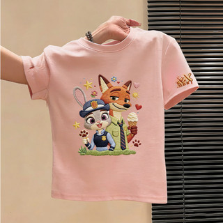 Summer New Style Big Girl Cotton Clothes Children Short-Sleeved T-Shirt Girls Half-Shirt Cartoon Pattern 100 Size-170 Size Top Girls Summer Breathable Anime Big Children's Clothing