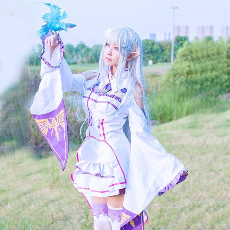 ชุดคอสเพลย์กระโปรง Emiria/Emilia สำหรับงาน Carnaval Halloween & Christmas ชุดหญิงCosplay Stage 2LWO