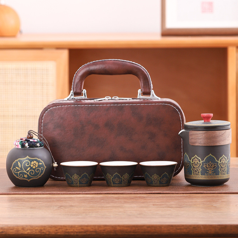 ชุดน้ําชาเดินทางแบบพกพากลางแจ้งกังฟูชุดน้ําชาเซรามิกถ้วยด่วนบริษัทธุรกิจโฆษณาของขวัญกถ้วยชา25.12.01.219 - รูปที่ 7