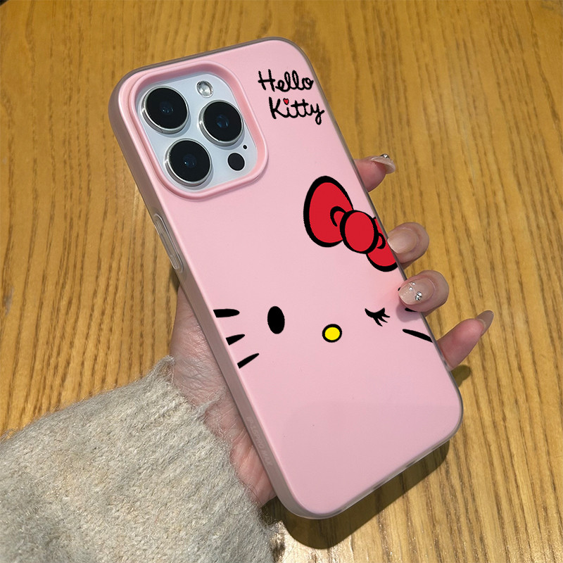 สต๊อกไทย สีเด่นเคสด้านครอบสองชั้นสีสัน For IPhone13 11 12 14 7 8 PLUS 15 16 17 Pro X XS XR XSMAX kitty ลวดลายน่ารัก ราคา ถูกที่สุด ดีลบีเคเค แกลเลอรีภาพที่ 8