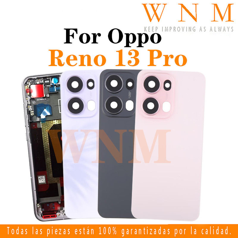 สําหรับ Oppo Reno 13 Pro CPH2697 LCD กรอบด้านหน้า Bezel ฝาหลังแบตเตอรี่ + กรอบกลาง + ชิ้นส่วนกรอบกล้องด้านหลังกรณีที่อยู่อาศัยศูนย์แชสซีฝาครอบ
