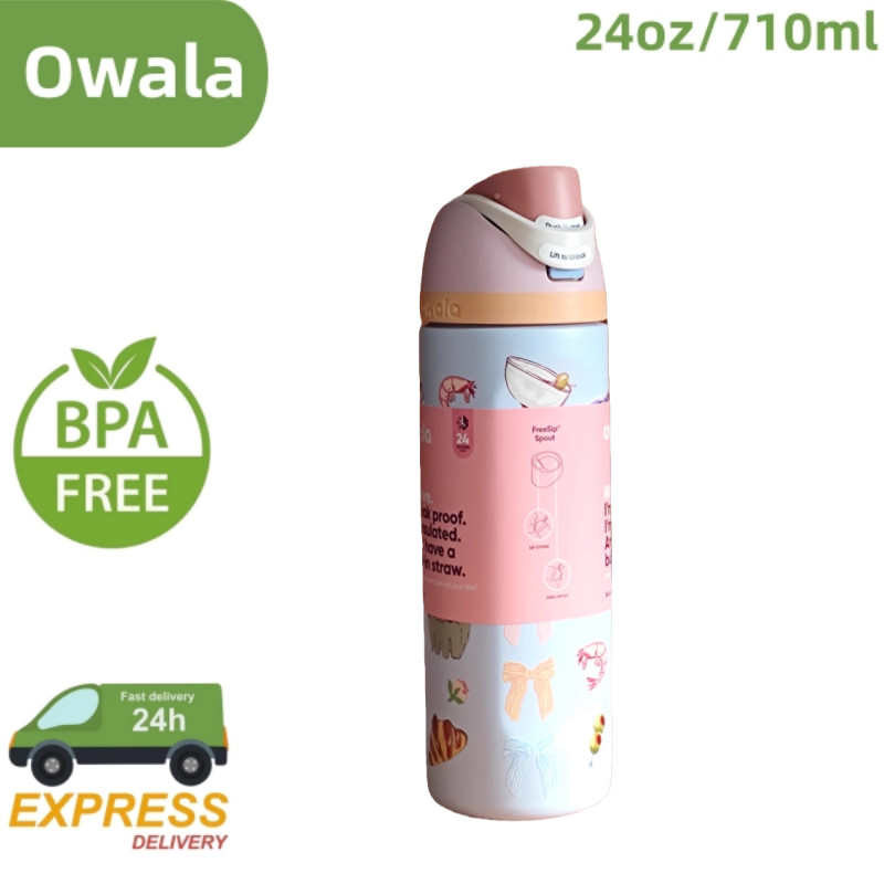 Owala FreeSip 32oz Tumbler พร้อมหลอด - ฉนวนสูญญากาศผนังคู่, ฝาปิดกันรั่ว, ปลอดสาร BPA สําหรับเด็กและโรงเรียน