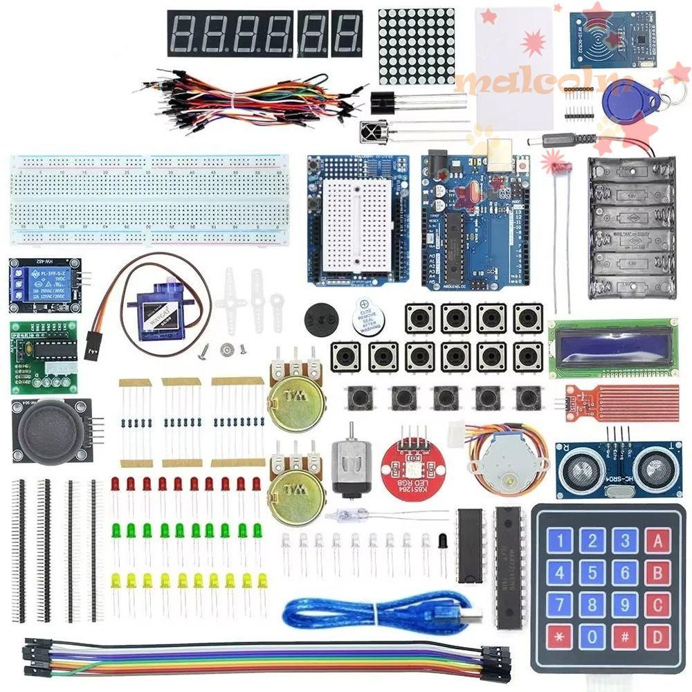 MALCOLM Starter Kit สําหรับ Arduino Uno R3, Jumper Wire Sensor ปุ่ม Uno R3 Project, Arduino Uno R3 R
