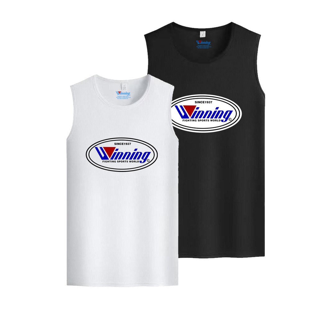 เสื้อฝ้ายสำหรับซ้อมมวยแบบไหล่เปิดและแขนกุดสไตล์ Winning Boxing