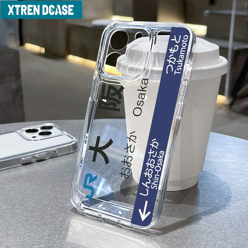 เคสโทรศัพท์ Xtrend สวย Shin-Osaka Tsukamoto Station Design Simple โปร่งใสนุ่มพรีเมี่ยมกันกระแทกสําหรับ iPhone 11 12 13 14 15 16 17 Pro Max IP 7 8 Plus Iphon X XS XR