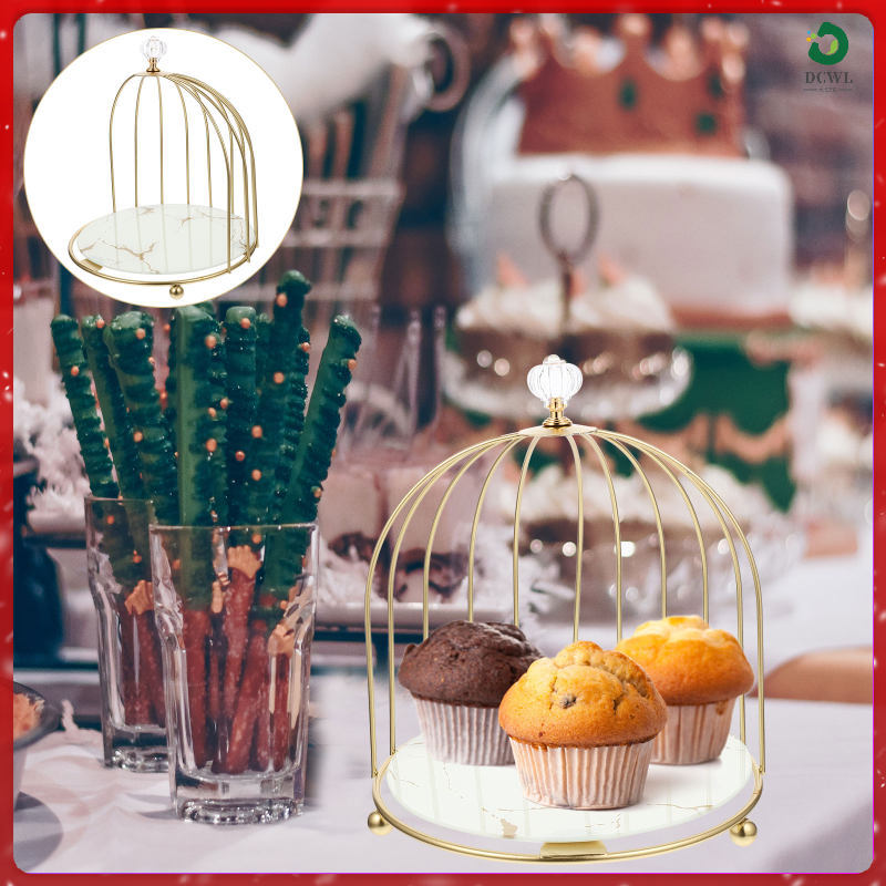 Porcelain Pastry Display เค้กขาตั้งสําหรับ Party โต๊ะขนม Cupcake กรงนกตกแต่ง wanlidac