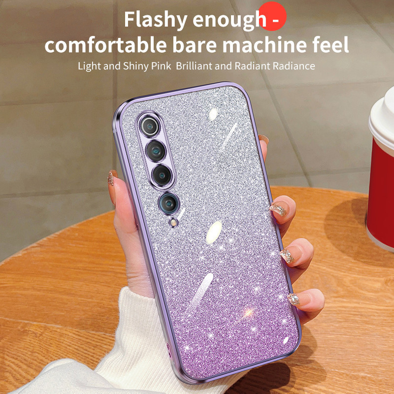 กรณี Xiaomi 10 M2001J2G M2001J2I 10pro M2001J1G Gradient Glitter เคสโทรศัพท์ electroplated 5G Glitte