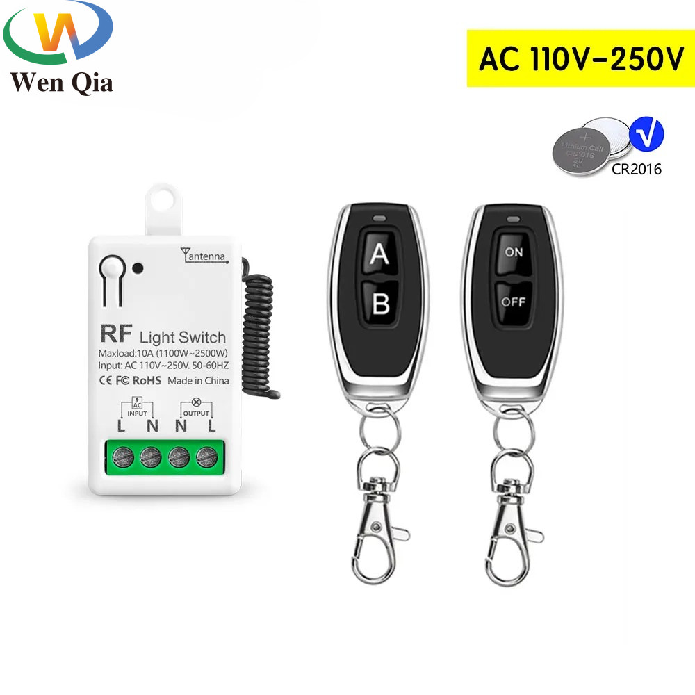 RF 433MHz ไร้สาย RF รีโมทคอนโทรลสวิทช์ AC 110V 220V 1CH Mini รีเลย์ตัวรับสัญญาณเครื่องส่งสัญญาณสําหรับหลอดไฟ Led DIY ควบคุม