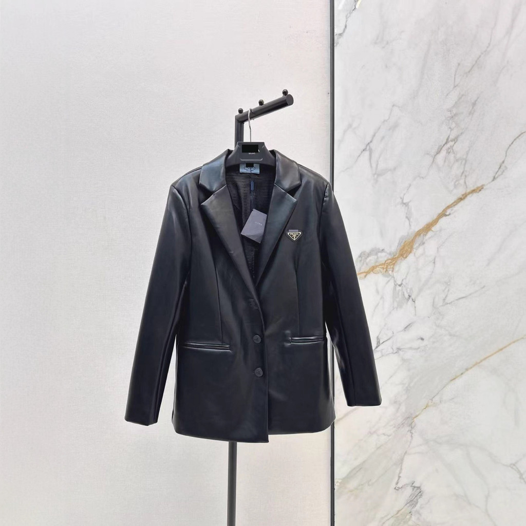 BRZF PD 25Autumn and Winter Women's Clothing Loose Premium Silhouette Leather Blazer