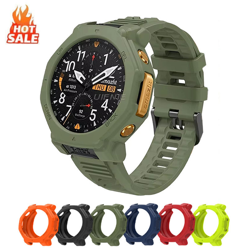 เคสซิลิโคนสําหรับ Huami Amazfit T-REX2 T-REX3 T-REX3 Pro 48 มม.ป้องกัน Anti-drop ฝาครอบกันชนสําหรับ Amazfit T-rex 3Pro Smartwatch ปกอ่อน