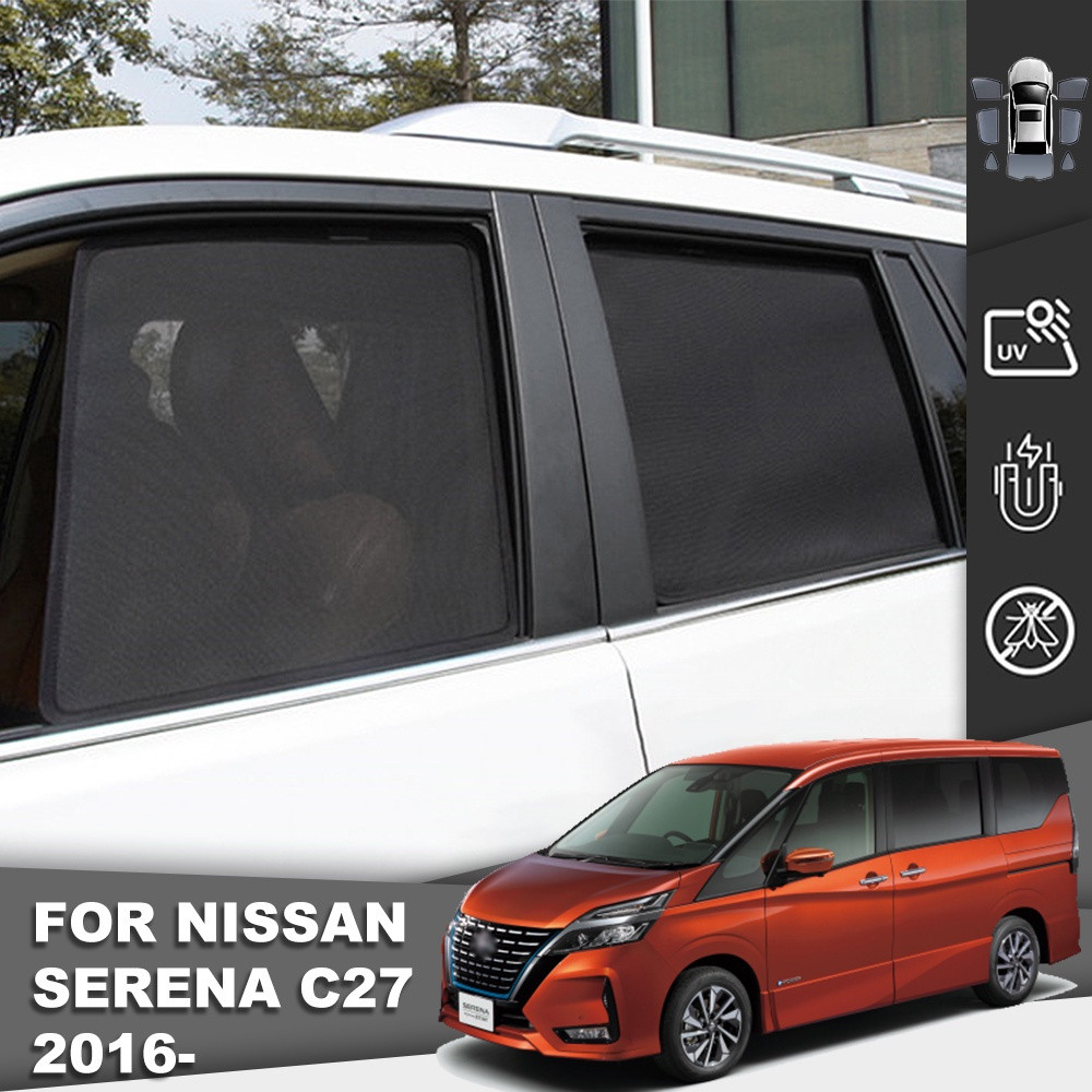 สําหรับ Nissan SERENA C27 2016-2022 Magnetic Car Sunshade Visor ด้านหน้ากระจกตาข่ายผ้าม่านเด็กด้านหลังหน้าต่าง Sun Shade Shield