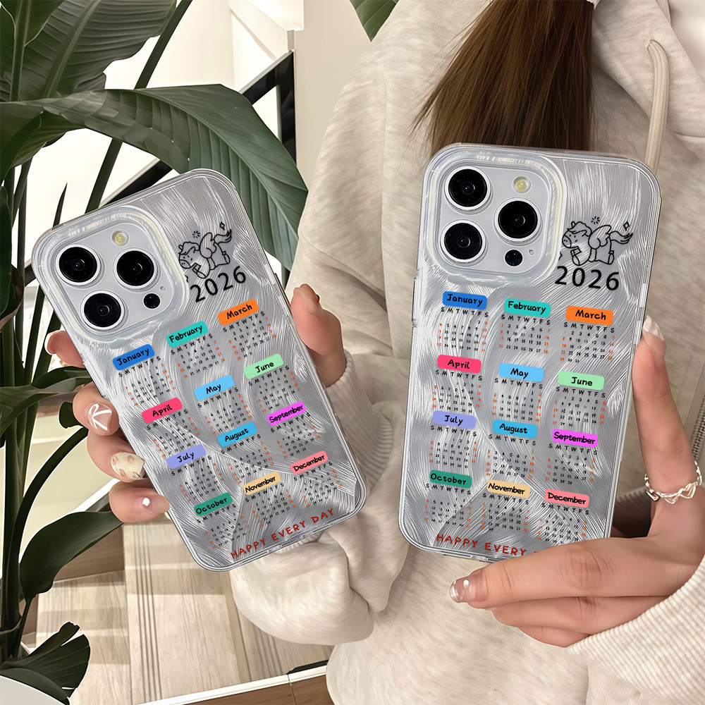 ส่วนบุคคลปฏิทินป้องกันกรณีเหมาะสำหรับiPhone 11 15 16 13 12 14 Pro Max 8 Plus 7Plus XR 16 7 8 Plus 16 11 Pro