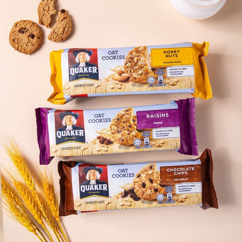 Raisin Snacks Malaysia QUAKER 100g คุกกี้นําเข้าบิสกิต Casual Nuts Oats QUAKER