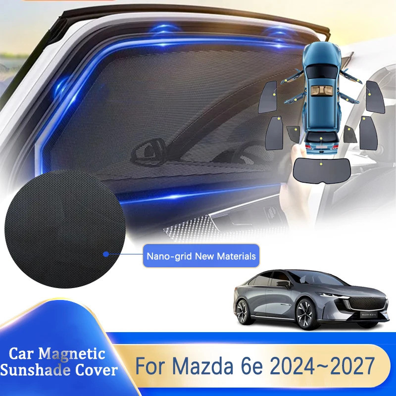 แผ่นบังแดดรถยนต์สําหรับ Mazda 6e EZ-6 EZ6 EV J90A 2024 2025 2026 2027 Anti-UV Sun Shade Visors หน้าต