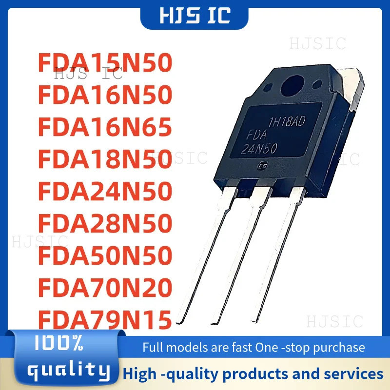 5PCS FDA15N50 FDA16N50 FDA16N65 FDA18N50 FDA24N50 FDA28N50 FDA50N50 FDA70N20 FDA79N15 TO-3P Field Ef
