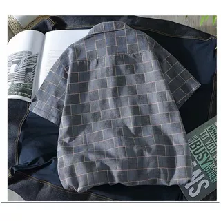เสื้อดำคอปก เสื้อเชิ้ตแขนสั้นคอกลมแขนสั้นผ้าใยสังเคราะห์ผู้ชาย 4 สี M-3XL เทศกาลสงกรานต์