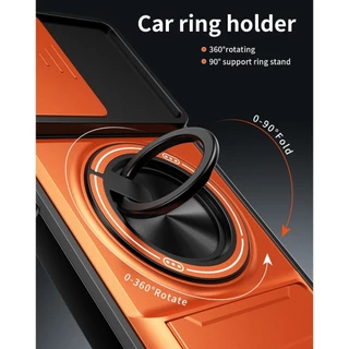 สําหรับ Xiaomi Poco M7 M6 M8 Pro M8Pro 2025 เคสโทรศัพท์กล้องเลนส์เลื่อนหน้าต่างผู้ถือปลอก PocoM7 Pro X7 Pro X6 X6Pro PocoX7Pro แหวนแม่เหล็กวงเล็บคู่กันกระแทกปกหลัง