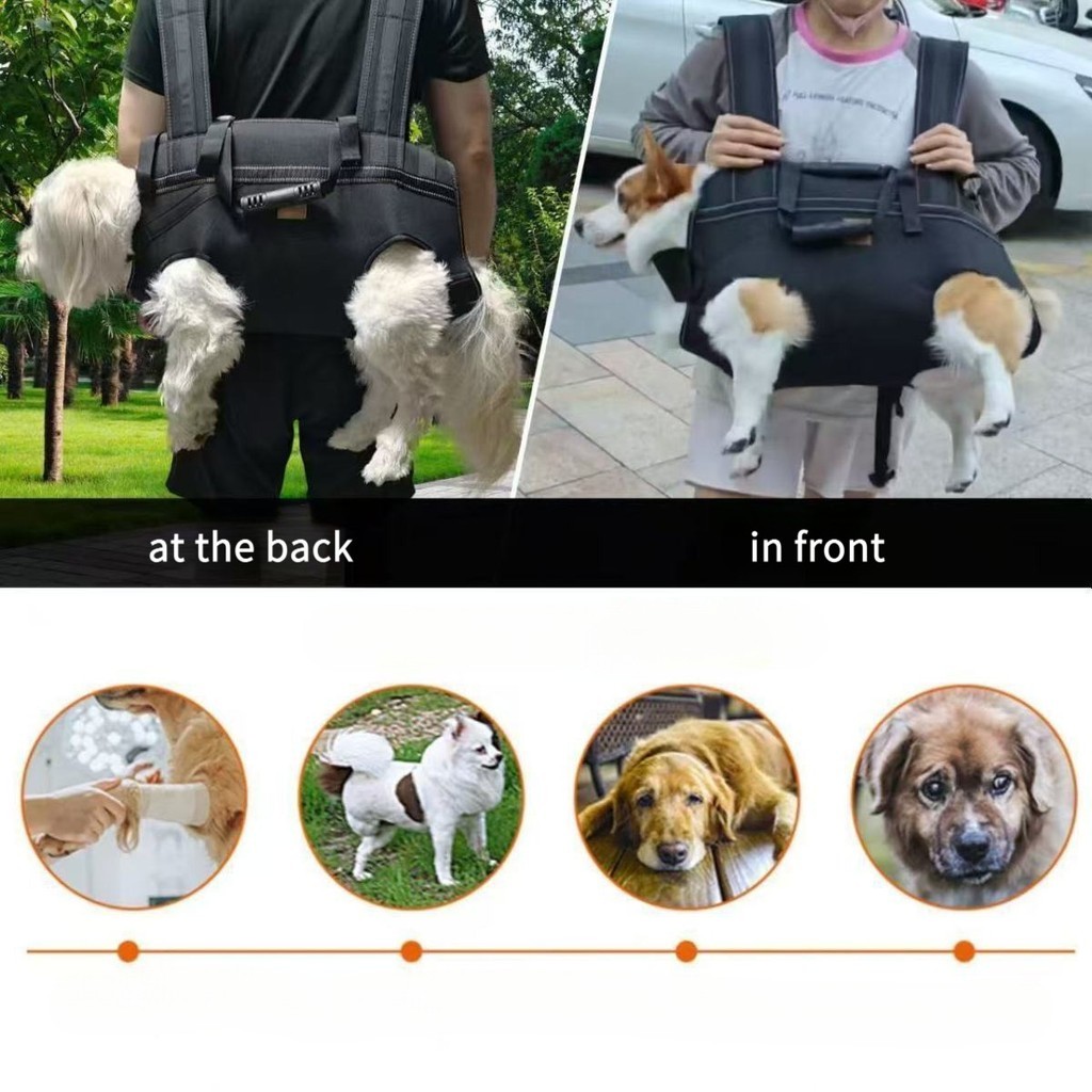 สัตว์เลี้ยง มาถึง กระเป๋าเป้สะพายหลังสําหรับสุนัข2-20กิโลกรัมแฮนด์ฟรีวัสดุไนลอนสบายยาวพกระบายอากาศไม่อับชื้นมือไหล่ใช้สําหรับขี่ท่องเที่ยวกลางแจ้งเล่นถุงเก็บ​ - รูปที่ 4