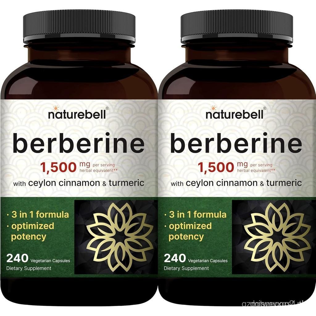 2 Pack Berberine Supplement 1500mg, 480 Veggie Capsules | Plus 1000mg True Ceylon Cinnamon & 300mg T