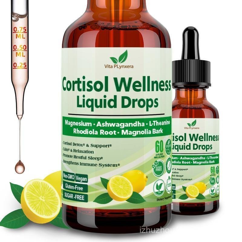 Cortisol Supplement Liquid Drops, 17-in-1 Cortisol Detox,Hormone Balanced for Women, Mood Focus, Sle