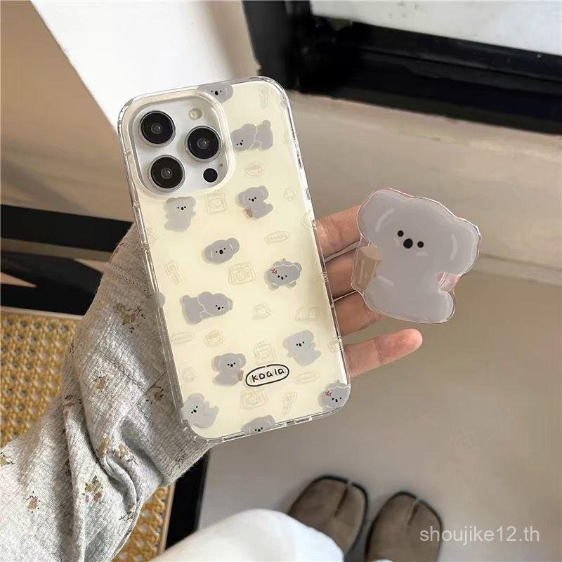 น่ารัก Koala Shape IMD เคสโทรศัพท์สองชั้นสําหรับ Samsung S24 S22 S23 S21 S25 S24FE S21FE S22PLUS S23