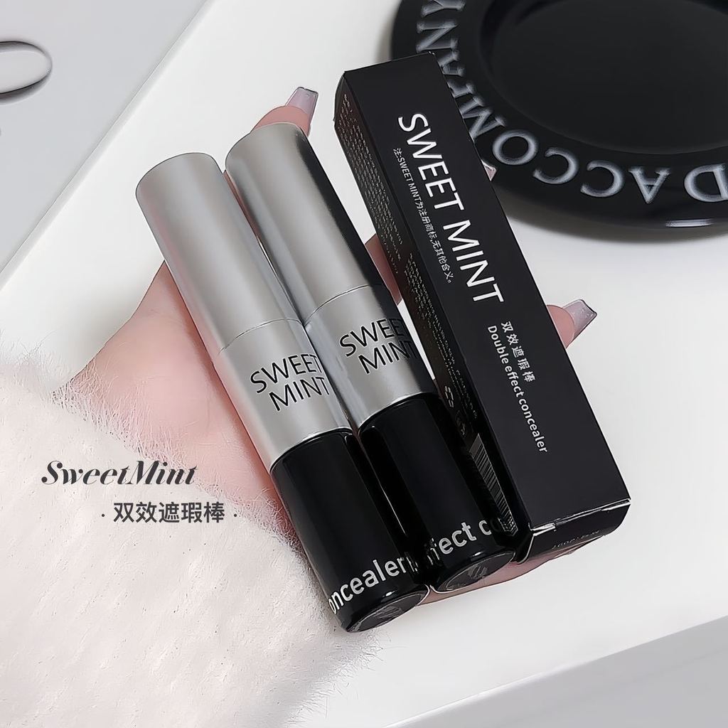 Sweet mint คอนซีลเลอร์แท่ง Double-Effect คอนซีลเลอร์ Brightening Natural Silky ครีมอเนกประสงค์คอนซีล