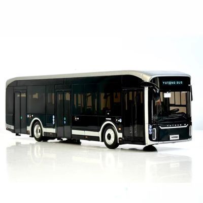 1: 42 Yutong U12 รุ่นต่างประเทศ Black King Kong รุ่น Bus Pure Electric Bus รถบัสรถโลหะผสมรุ่นพร้อมแส