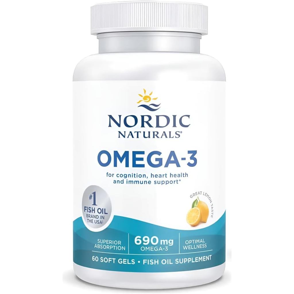 Straw Straw Straw Naturals Omega-3 รสเลมอน-60 Soft Gel-690mg Omega-3-Fish Oil-EPA และ DHA-Immune Sup