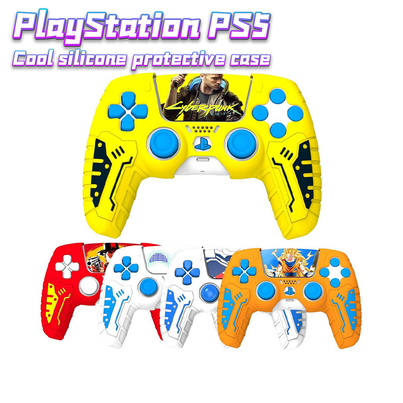 ฝาครอบซิลิโคนคอนโทรลเลอร์ PS5 พร้อมแท่นชาร์จแบบด้ามจับกันลื่นเคสสําหรับ Playstation 5 เกมแพด