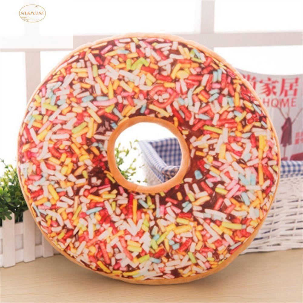 SILKPULSE Donut Plush ของเล่นเด็กวันเกิด Nap หมอนช็อกโกแลต Donut หมอนโซฟาเบาะรองนั่ง