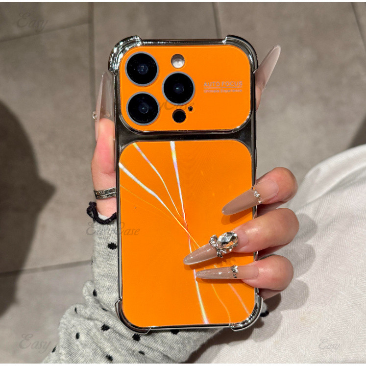 ลักษณะสูง ซีดี รูปแบบเลเซอร์ชุบขอบเคสโทรศัพท์ ไอโฟน 17 16 15 14 13 มือโปร สูงสุด กันลื่นและป้องกันการตกกระแทกฝาหลัง
