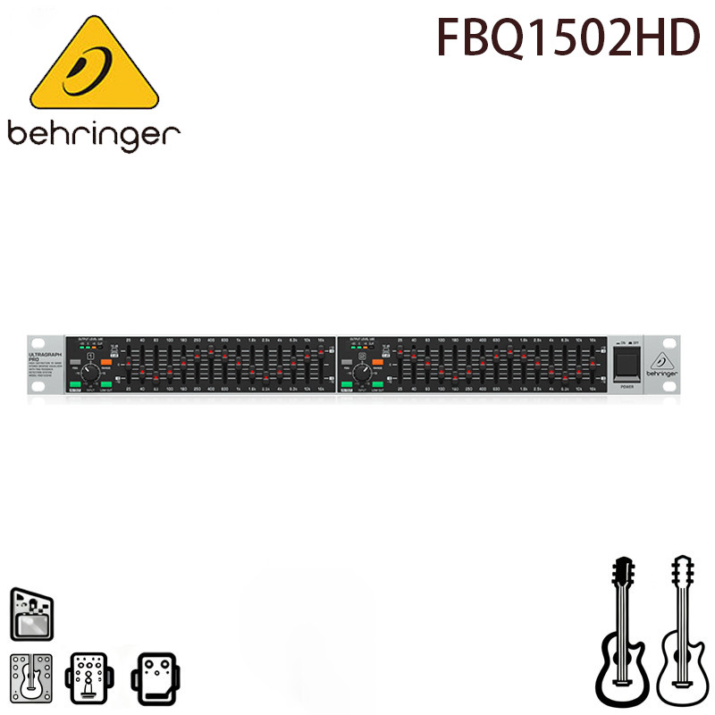 BEHRINGER FBQ1502HD Dual 15 Segment Feedback Suppression Graphic EQ Equalizer Professional Performan