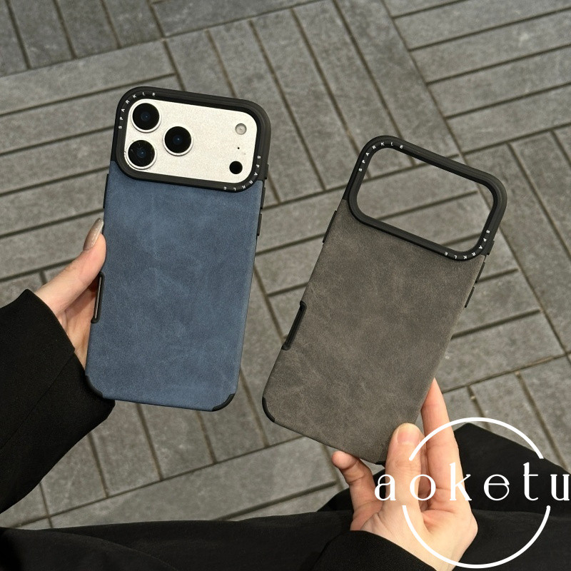 เหมาะสําหรับ แอปเปิล 17โปรแม็กซ์ เคสโทรศัพท์ลายหนังนิ่ม ไอโฟน 16มือโปร ตัวอักษรหลุมขนาดใหญ่รุ่นใหม่15รู้สึกด้าน14ลูกแกะ13แฟชั่นป้องกันการตกปกอ่อน