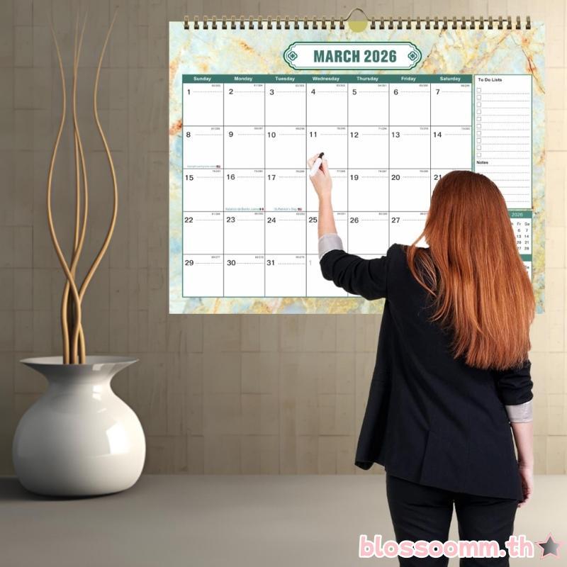 BLOSS 2026-2027 ปฏิทินติดผนัง Planner จาก Jan 2026 to Jun 2027 For Home 43x30 5cm