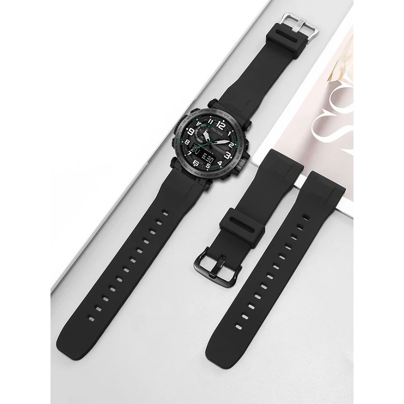 สําหรับ Casio Prw-6600y 5497 PRG-600/650y 557 นุ่มสบายกีฬากลางแจ้งสายนาฬิกาซิลิโคนอุปกรณ์เสริม 24 มม