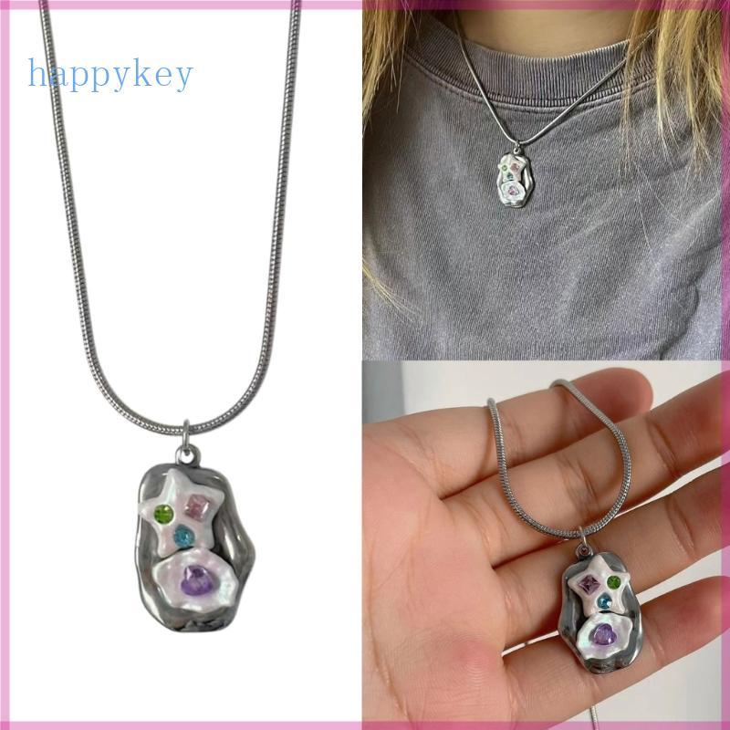 Hap Star Pendant Necklaces Y2k Jewelry Star Necklaces Lava Star Heart Necklaces