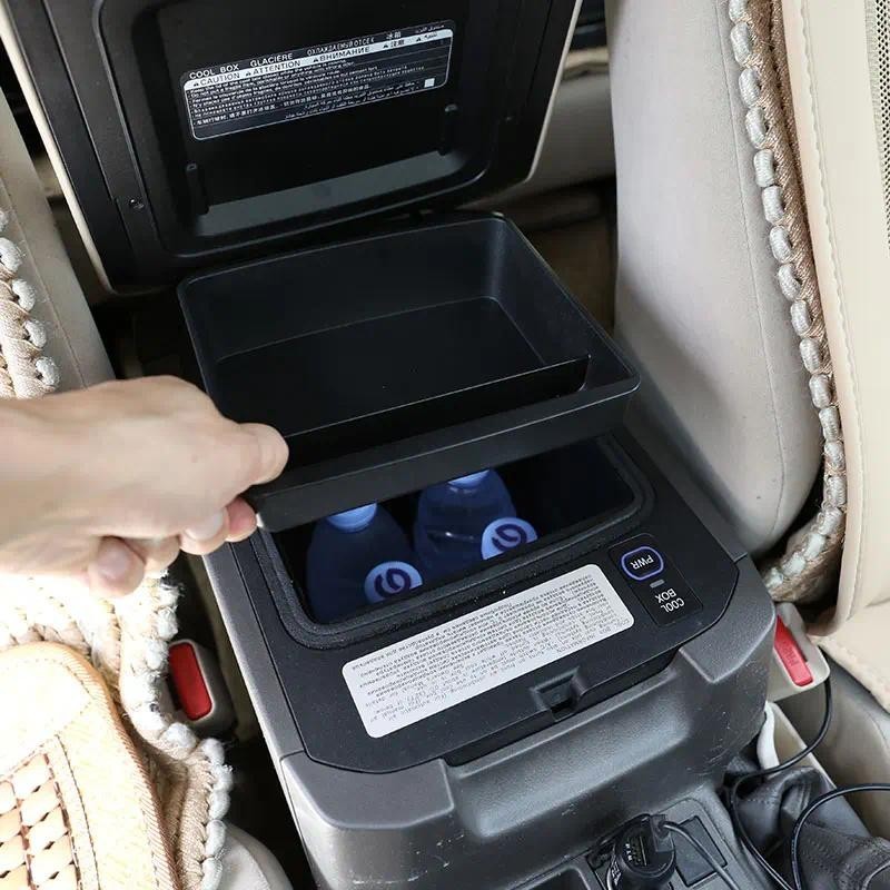สําหรับ Toyota Land Cruiser Prado FJ150 150 2003-19 ABS สีดํารถคอนโซลกลางมัลติฟังก์ชั่กล่องเก็บถาดโท