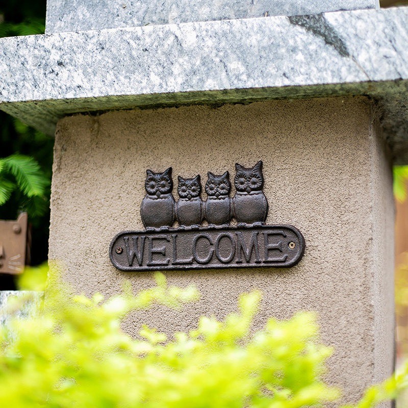 Cast Iron Welcome Sign Vintage Wrought Iron Door Plate European Garden Courtyard Shop Decor Craft Ju
