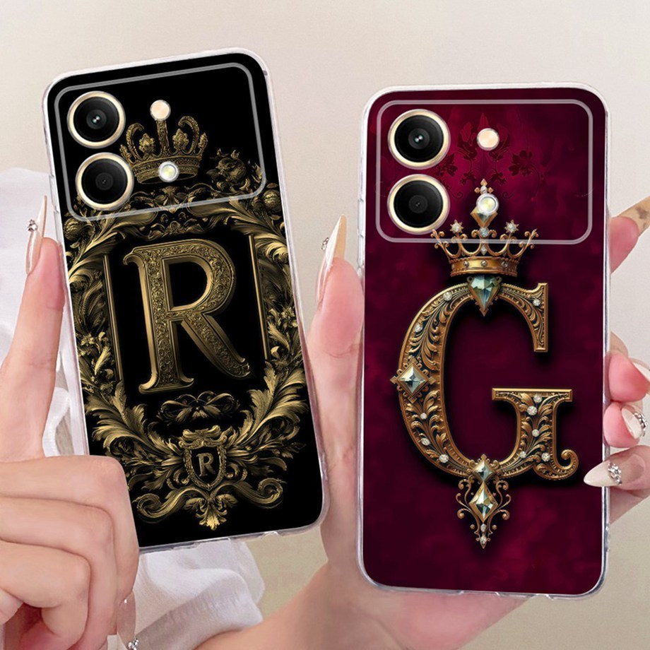 สําหรับ Xiaomi Poco X6 Neo กรณี PocoX6 neo Luxury Crown ตัวอักษรนุ่ม Slim เคสโทรศัพท์สําหรับ Xiaomi 