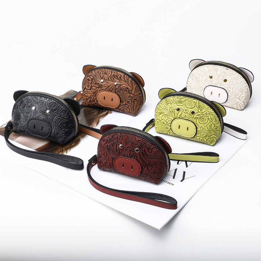 2025 Fashion Piggy Clutch Niche Retro Pattern Crossbody Bag เวอร์ชั่นเกาหลี Simple All-Match Metal L