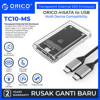 ORICO mSATA to USB 3.2 Gen1 Transparent External SSD Enclosure - TC10-MS