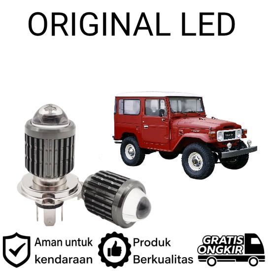 2 ชิ้น H4 เลเซอร์สีขาว LED ไฟหน้าสําหรับ Toyota Land Cruiser 40 AM