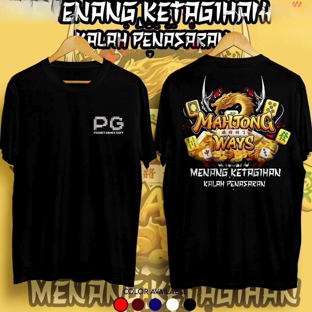 CODKaos PG Mahjong Ways พิมพ์ Baju Kata Cotton 100% Unisex Streetwear T ShirtKorea C9C0