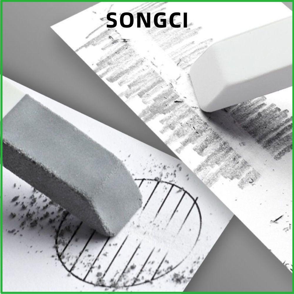 SONGCI 1PCS Frosted Eraser, ของขวัญเด็ก Traceless Sand Eraser, คุณภาพสูง Dual-ใช้ Matte การเขียนเครื