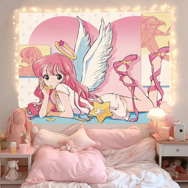 Accessories Cloth Girls หอพัก Girls Wall Cloth Must-Have Style Cartoon Bedroom Cute Simple Decoratio