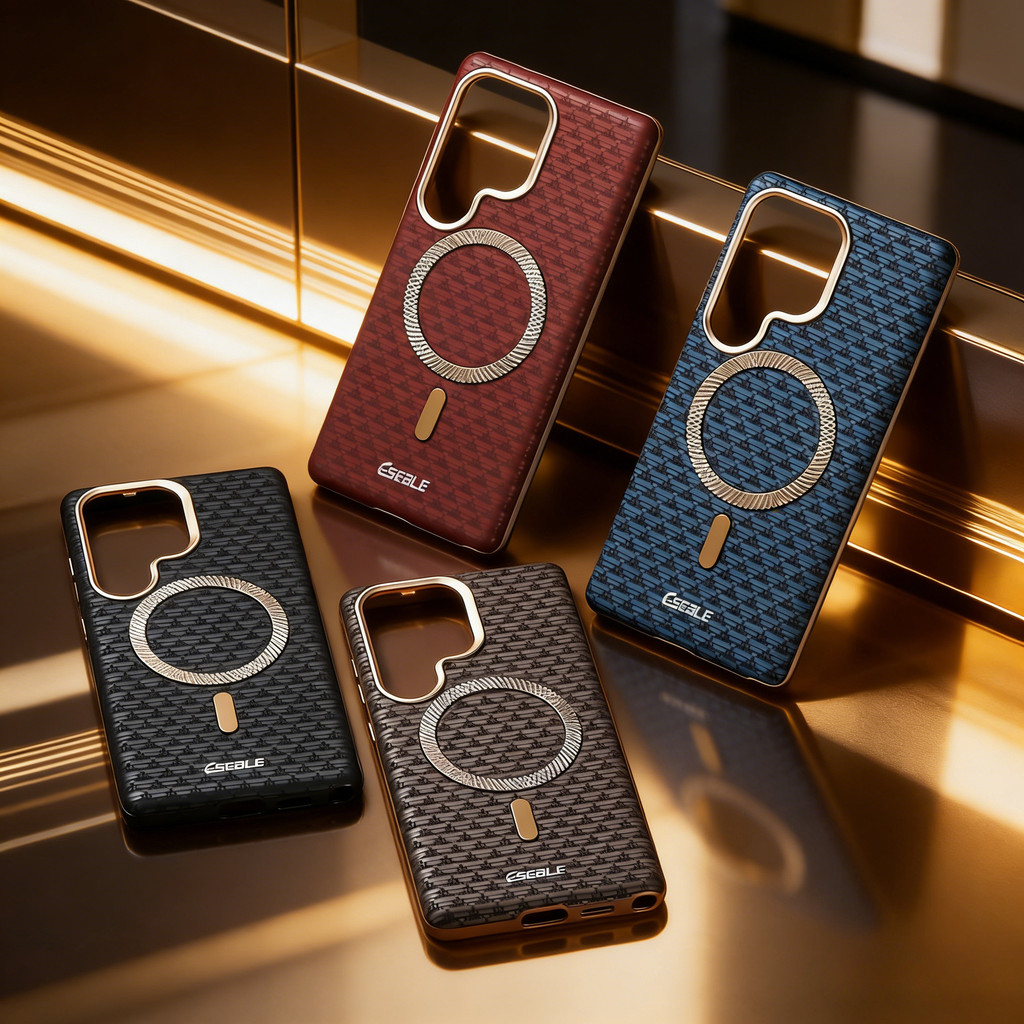 ซองหนังแม่เหล็กดึงดูดสําหรับ Samsung Galaxy S26 Ultra S25 Plus S24 ปุ่มไฟฟ้า/เลนส์กันชนฝาครอบโทรศัพท์