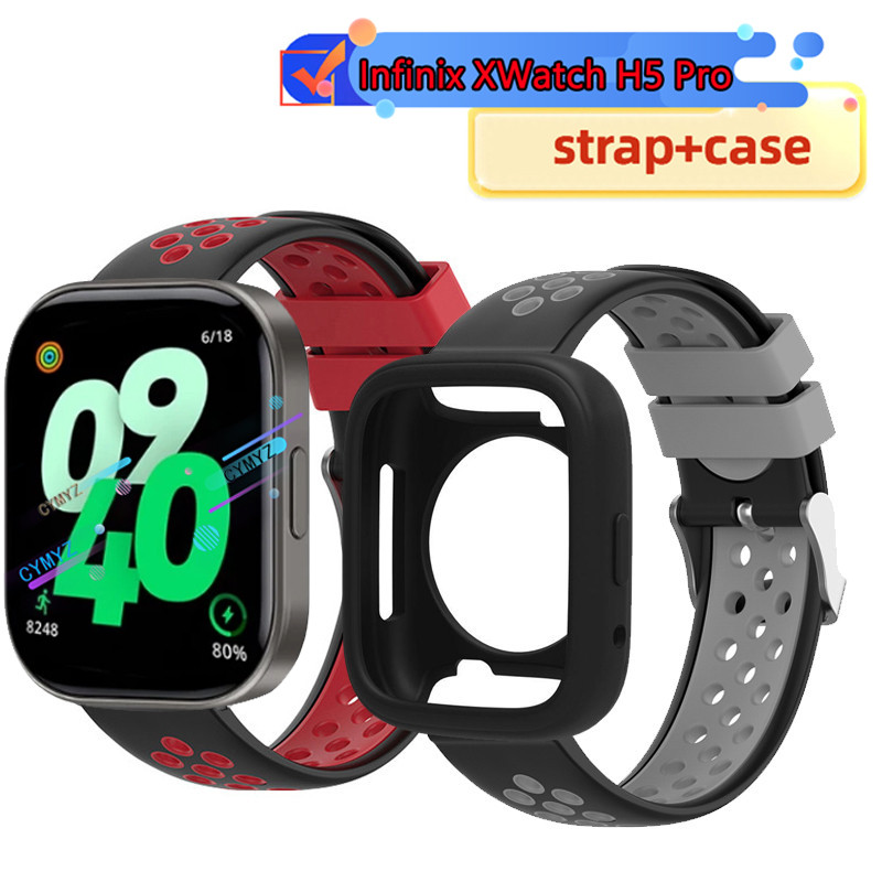 เคส Infinix XWatch H5 Pro ตัวป้องกันหน้าจอ Infinix Watch H5 Pro สายรัดซิลิโคน สาย Infinix XWatch H5 Pro สายรัดข้อมือกีฬา