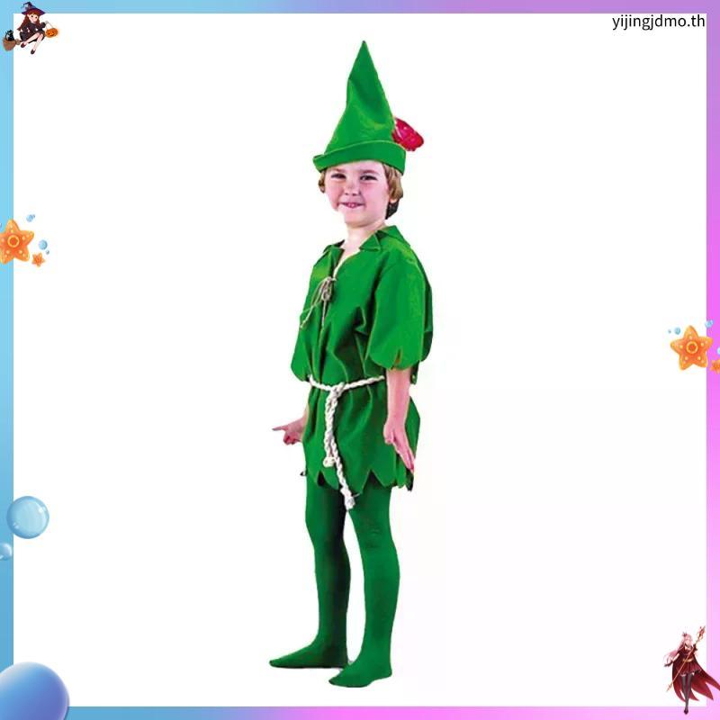 Halloween Green Elf Robin Peter Pan ผู้ใหญ่เด็ก Peter Pan Peter Pan Little Green Man เครื่องแต่งกาย