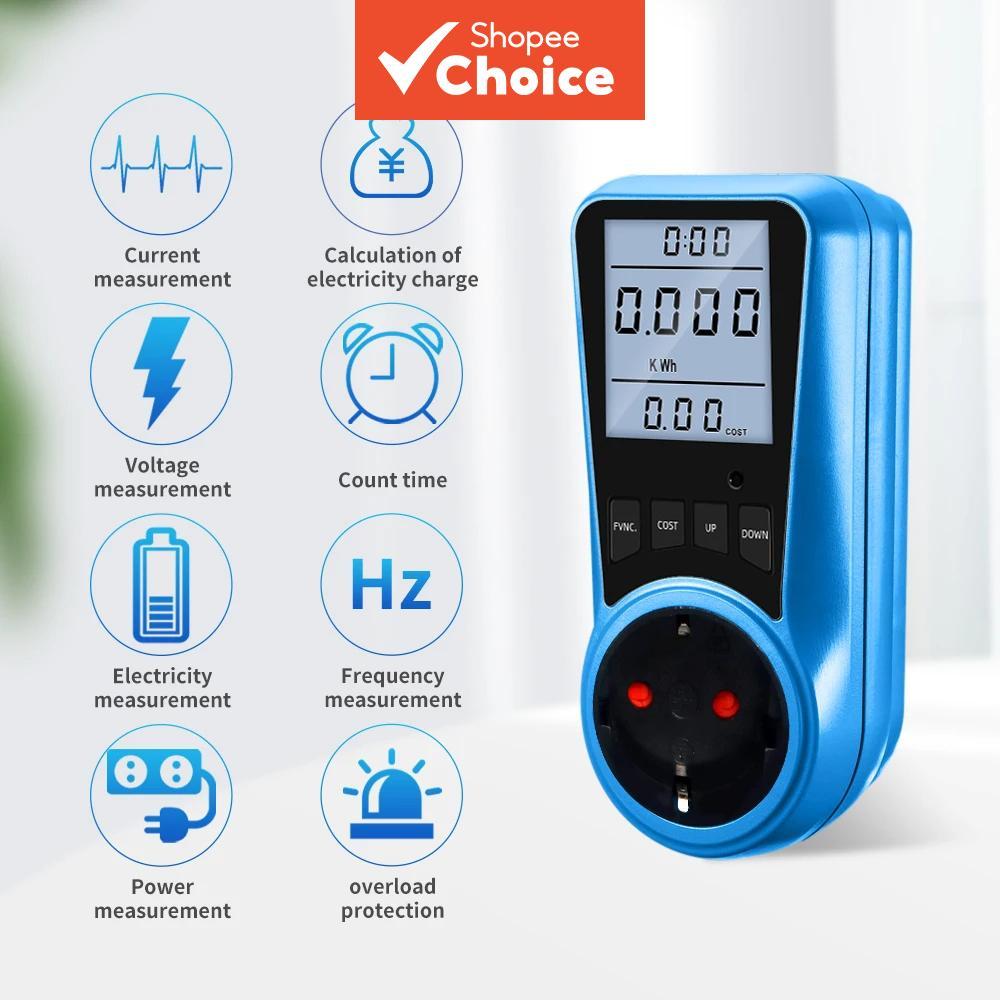Pmb05 เครื่องวัดพลังงานซ็อกเก็ต Backlight Time Watt Power Current Monitor Us/eu ปลั๊ก 1 ชิ้น